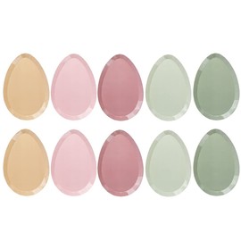 Ideen mit Herz Easter Plates in Egg Shape, Made of Cardboard, 5 Colours of 2 Pieces, 10 Plates, Decorative Easter Plates (27 x 18.5 cm)