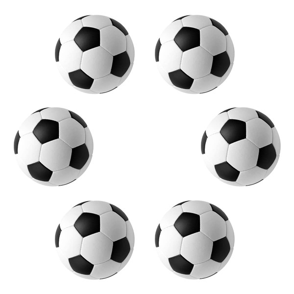 Jagowa 6Pcs Mini Table Soccer Foosballs Black and White Foosball Replacement Accessories for Table Ball Games 32mm