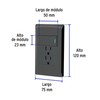 Volteck PA-APCO-L3N, Placa armada negra 1 interruptor sencillo y 2