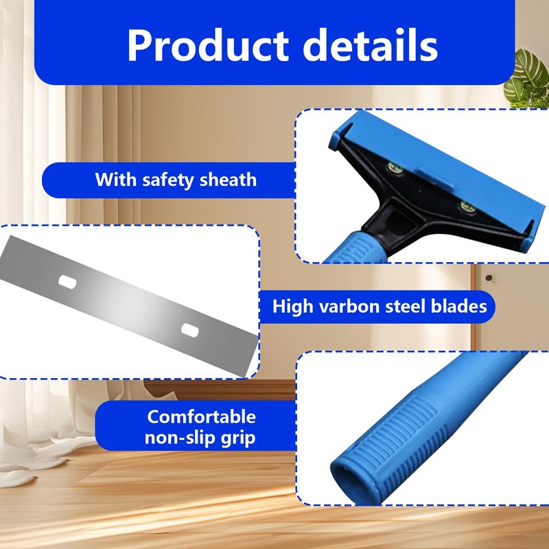 Neyared Wall Paper Scraper Tool with 10 Blades, Wallpaper Floor