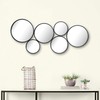 Stonebriar 37" Black Metal Multi Circle Wall Mirror with Attached