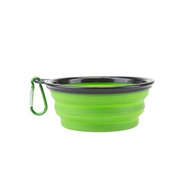 PMS Crufts Pet Collapsible Travel Bowl with Carabiner Hook - 350ml, Green