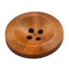 15 Elegant Wooden Buttons 25 mm Brown 4-Hole Round Button