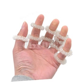 OHPHCALL Chinese Massage Ring Acupressure Ring Set 2.5cm Diameter Stainless Steel for Energy and Concentration
