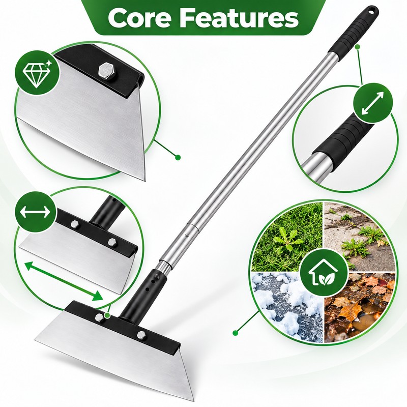 Heavy-Duty Steel Garden Weeding Shovel – Multi-Purpose Weed Removal and