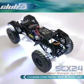 Club 5 Racing Complete Inner Fender Wells w/ Rock Light for Axial SCX24 JLU