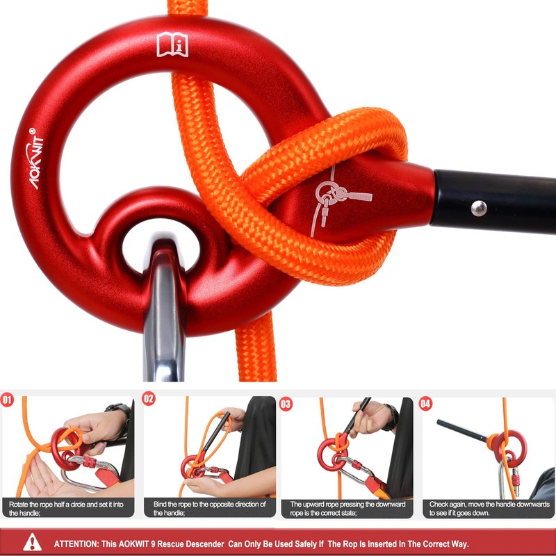 AOKWIT 9 Rescue Figure, Upgrade 8 Descender Climbing Gear Downhill