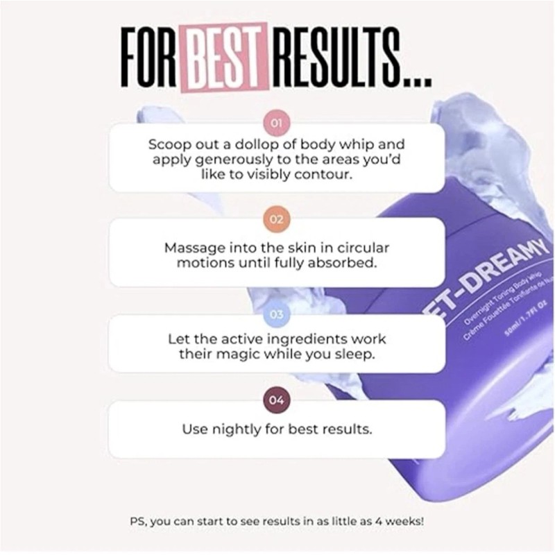 KOEC GET-DREAMY Overnight Toning Body Cream Whip - 100ml/3.38floz -