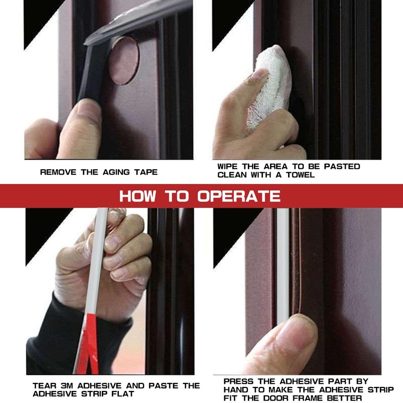 Silicone Seal, Weather Stripping Door Seal, Self-Adhesive D-Shaped Door Weather
