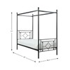 Homelegance Hosta Metal Canopy Bed, Twin, Black