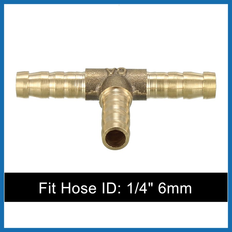 A ABSOPRO 5pcs 1/4" 6mm Hose ID Brass Barb Hose