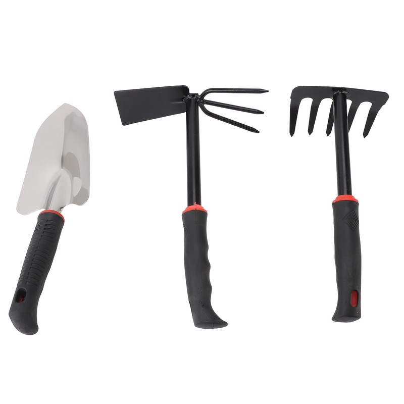 3PCS Garden Tool Set Iron Stainless Steel Five Teeth Rake
