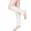 Benefeet Sox Womens White Leg Warmers Girls 80s Crochet Cable