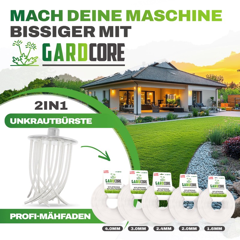 GARDCORE® Nylstrong Trimmerfaden [4mm | 31M] Mähfaden für Freischneider &