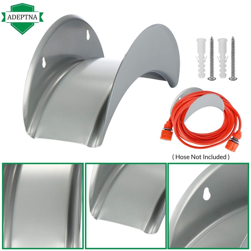 ADEPTNA Wall Mounted Metal Hose Pipe Holder Cable Storage Garden