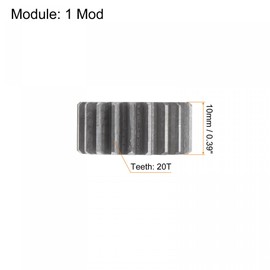sourcing map Straight Spur Gear 6mm Bore 20T Mod-1 Hardened 45# Steel Spur Diff Differential Motor Gear RC Car Replacement Parts