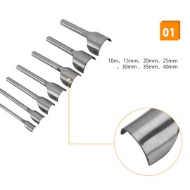 ANKROYU 7PCS Leather Punch Set, Half-Round Punching Tool for DIY Leather Crafts, Belt End Cutter & Leather Strap Punch, Ideal for Home Leather Sewing Projects