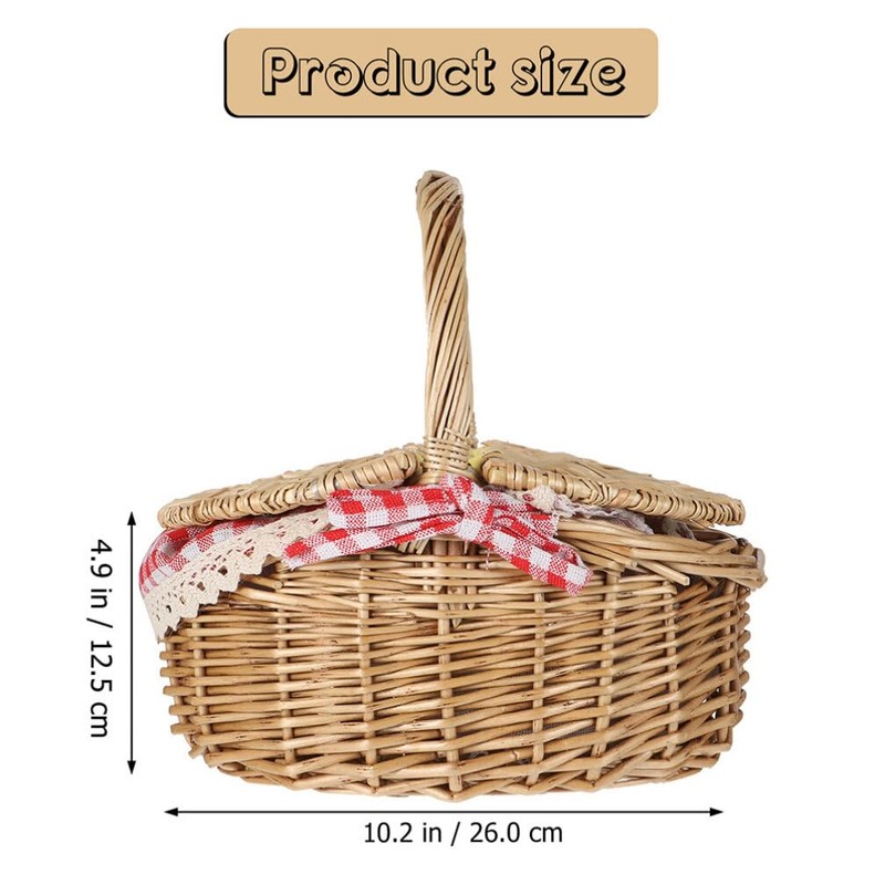 MAGICLULU Wicker Picnic Basket with Insert, Country House Style Picnic