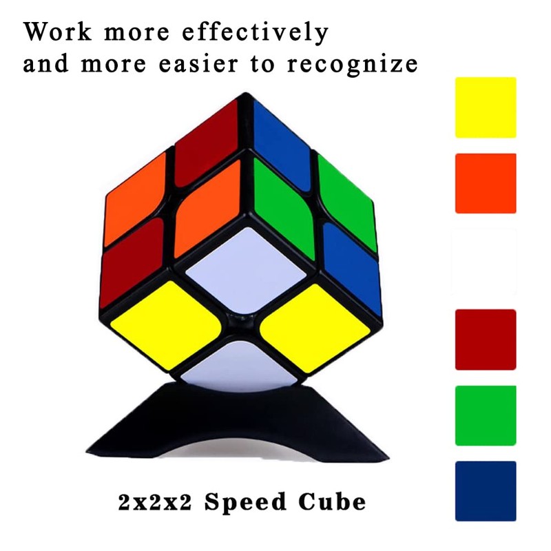 2x2 Speed Cube, Classic 2x2 Cube Puzzles Toy (Black)
