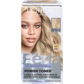 L'Oreal Paris Feria long-lastening anti-brass Permanent Hair Colour, champagne blonde, Hair Dye with Conditioning Oils, Pack of 1