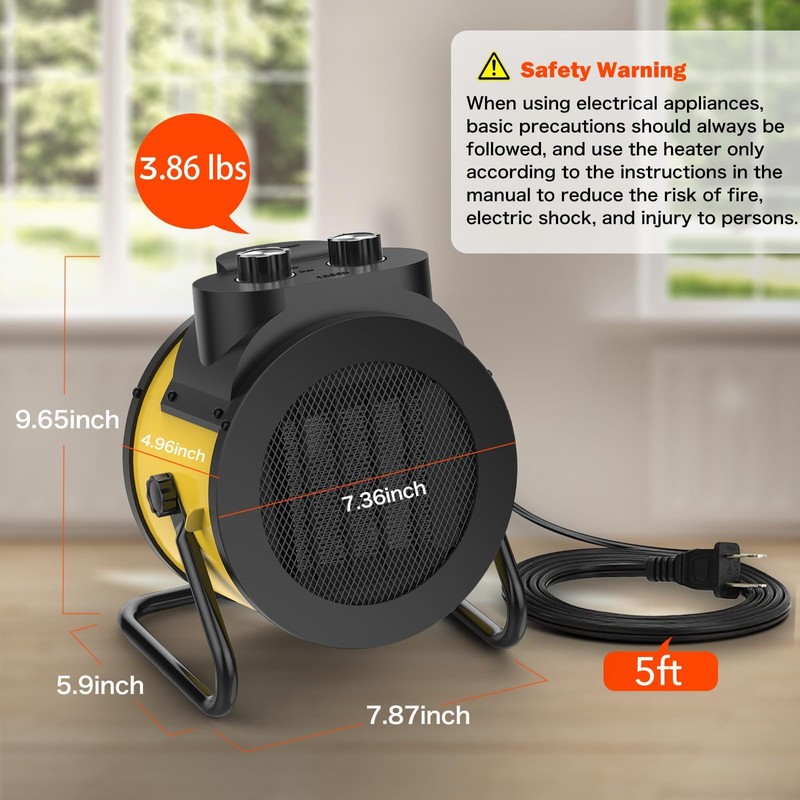 Elevoke Space Heaters for Indoor Use, 1500W PTC Electric Heater