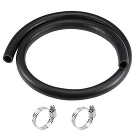 sourcing map Lubricating Oil Hose 16mm ID 21mm OD 3.3ft Rubber Water Hose Black, 2 Clamps
