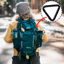 6 Pcs Durable Hook Kettle Buckle Triangle Outdoor Camping Hiking Key Chain Heavy Duty Snap Hook Triangle for Outdoor Camping Kettle Buckle Hiking Accessories