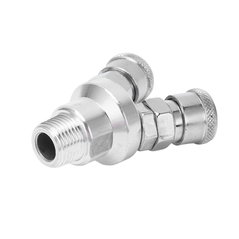 2 Way Connector G1/2 Thread Quick Coupler Carbon Steel Chrome