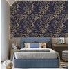 Kitico Blue and Gold Wallpaper Peel and Stick Wallpaper Modern