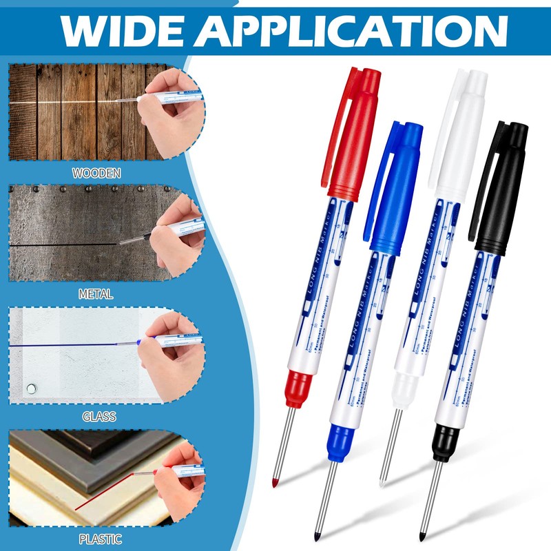 4 Pcs Deep Reach Markers Long Nose Waterproof Deep Hole