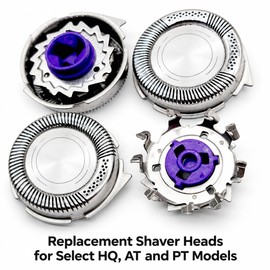 Replacement Shaver Heads for Select HQ, AT and PT Models – 3-Piece Set for Everyday Grooming