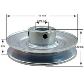 Saelno AB450-7/8 Single Groove Web Sheaves,v Belt Pulley 7/8 inch bore 4.5" OD,Motor Pulley Carbon Steel for A B 5L 4L V-Belts