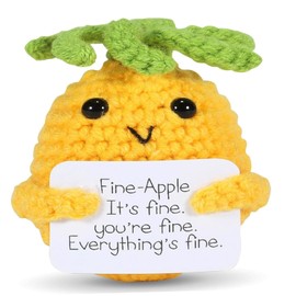 Leyiteng Emotional Support, 3.15 Inch Large Positive Pineapple, Good Luck Charm,Leaving Gifts,Thinking Of You Gifts,New Job Gifts For Women, Funny Knitted Wool Doll Gift for Birthday Home Office