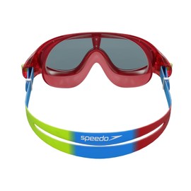 Speedo Junior Biofuse Rift Swimming Goggles | Swimming Mask | Anti-Fog | Easy Adjustment | Anti-Leak , Lava Red/Japan Blue/Smoke, One Size