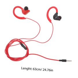 SEWACC 1 Pair Wired Earphones with Jack Lightweight Ear Hook Headset for Running Cycling Fitness Compatibility Comfortable Wear Durable Design Red