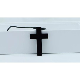 AamiraA Stainless Steel Black Vintage Cross Pendant Unisex Necklace Chain Cord
