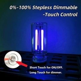 Dimmable Blue USB Touch Control Led Lights for Car, Glass Truck Led Lights Interior, Cute Retro Led Night Light Ambient Lighting, USB Mood Lamp Bedroom, Car Accessories for Men Women