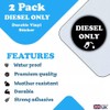 2-Pack Diesel Only Fuel Cap Reminder Stickers - Car Labels
