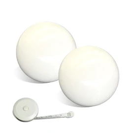OUTOSS-Pallino for 100mm/107mm Bocce Ball Game,Size-60mm (2.36In.),Including Measuring Tape and Storage Bag,White-2 Packs