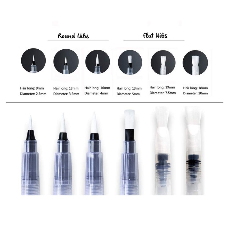 Water Brush Pens Aqua Pen Brushes Refillable Aquash Paintbrush with
