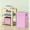 Simple Houseware Foldable Laundry Hamper Basket with Lid, Pink