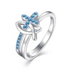 STARCHENIE Aquamarine Cross Ring 925 Sterling Silver Christian Fish Ichthus