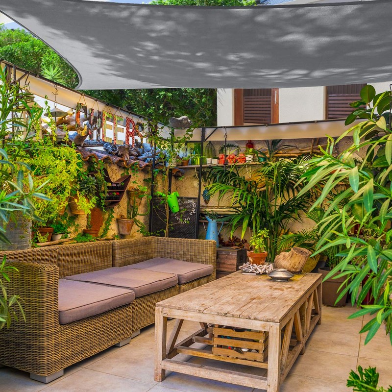 AsterOutdoor Sun Shade Sail Rectangle 8' x 12' UV Block