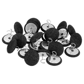 QUARKZMAN Pack of 24 Upholstery Pins Twist Pin, 20 mm Bed Skirt Pins Fabric Covered Button Twist Pins for Throws Bed Skirt Armchair Caddies Furniture Cover Black