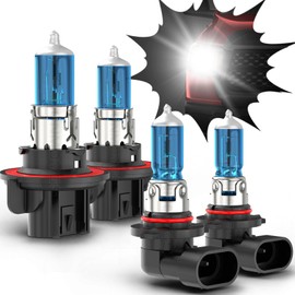 XICNMOYGS Fit for 2007-2009 Chrysler Aspen 9008 Hi/Lo Beam Halogen Headlight Bulbs & 9006/9145 Fog Light Bulbs, 12V 55W, Super Bright, Ultra - High Performance Halogen Bulbs Combo Kit, Pack of 4