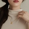 Gold&Deer 14KGP Matte Curve Blur Necklace White Gold / 골드앤디어