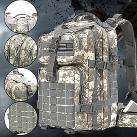 EMDMAK Military Tactical Backpack, 42L Large Military Pack Army 3 Day Assault Pack Molle Bag Rucksack for Outdoor Hiking Camping Hunting