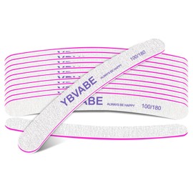 12Pieces Nail File, Professional Nail Files and Buffers 100/180 Grit Reusable Double Sided Emery Board Washable Nail Files for Acrylic Nail Gel Nails or Natural Nails, Nail Styling Tools for Home and Salon Use