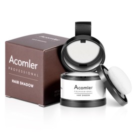 Acomler Instantly Root Cover Up Hairline Shadow Powder, Root Touch Up Hair Powder, White Hairline Cover for Thinning Hair, Grey Hair Coverage for Women Men with Eyebrows,Beard Line,Bald Spots (White)