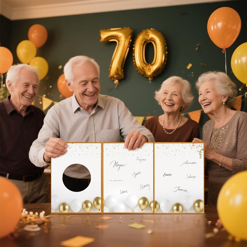 IRENE Guest Book for DIY, Blank Dark Gold Party Decoration